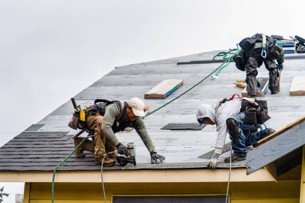 Professional Gutter Installation technician working in Redkey, IN